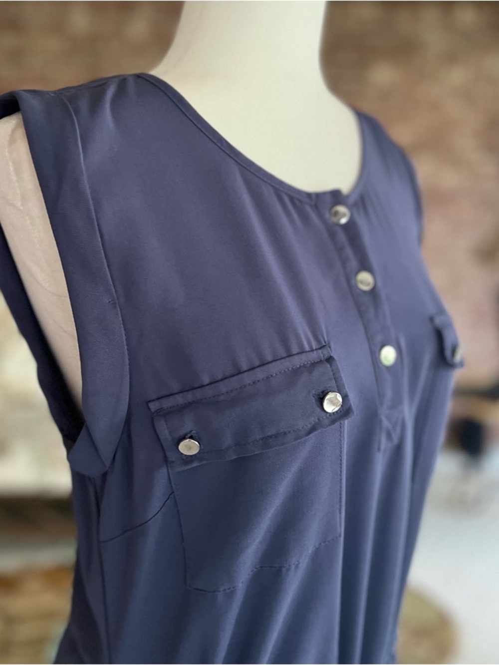 Alya Francesca’s Dress Blue Drawstring Waist Blouson Mini S Casual Travel - Picture 12 of 16